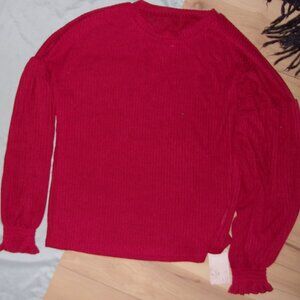 NEW womens Size large tee t long sleeved maroon